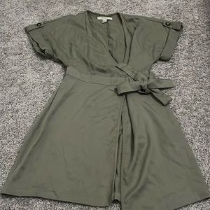 Forever 21 Contemporary Green Wrap Dress